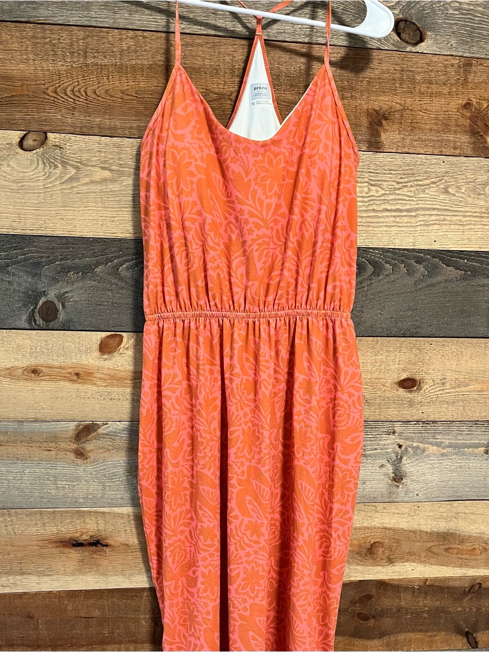 Prana Women's Coral Floral Slip Dress - Lightweight Summer Dress